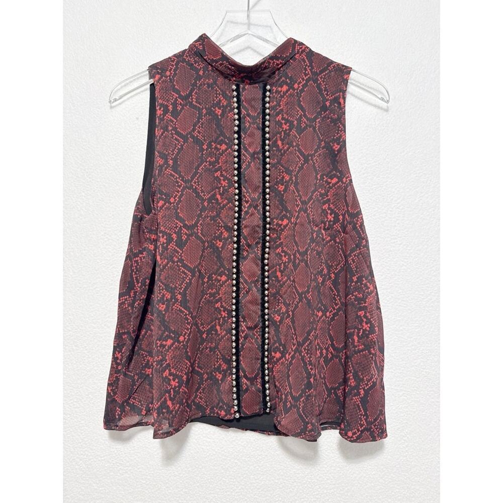 NWT Endless Rose Animal Print Keyhole Back Top Size M - Picture 3 of 5